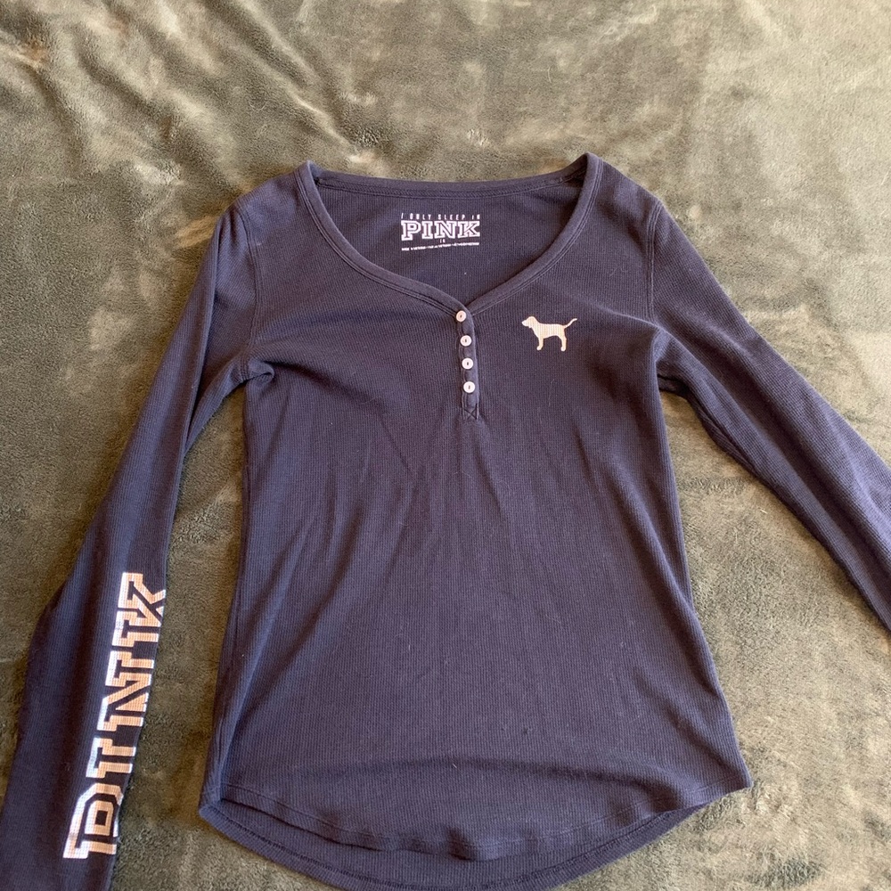 PINK Victoria's Secret Long Sleeve Kids Shirt - Black